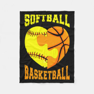 Softball basketball sports heart activity hobby f fleece blanket