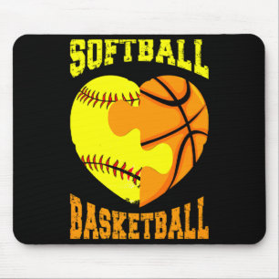 Softball basketball sports heart activity hobby f mouse pad