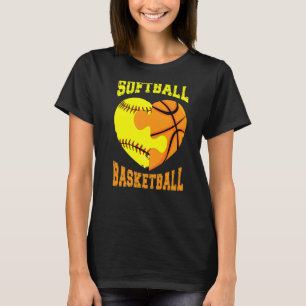 Softball Basketball Sports  Heart Activity Hobby F T-Shirt