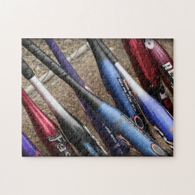 Softball Bats in Dugout Jigsaw Puzzle (Horizontal)
