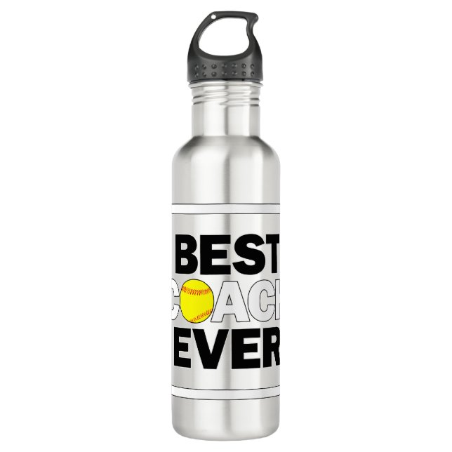 Softball Best Coach Ever Sports Coaches Gift Idea 710 Ml Water Bottle (Front)