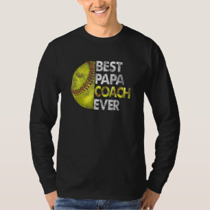 Softball Best Papa Coach Ever Retro Father s Day T-Shirt