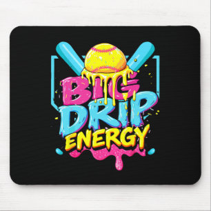 Softball Big Drip Energy Girls Ice Cream Dripping Mouse Pad