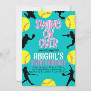 Softball Birthday Invite