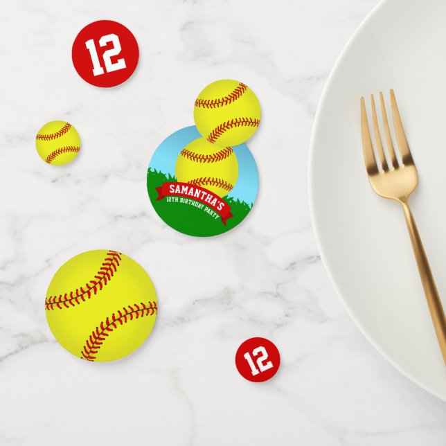 Softball Birthday Party Confetti (Group)