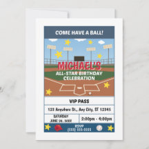 Softball Birthday Party Invitation