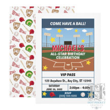 Softball Birthday Party Invitation