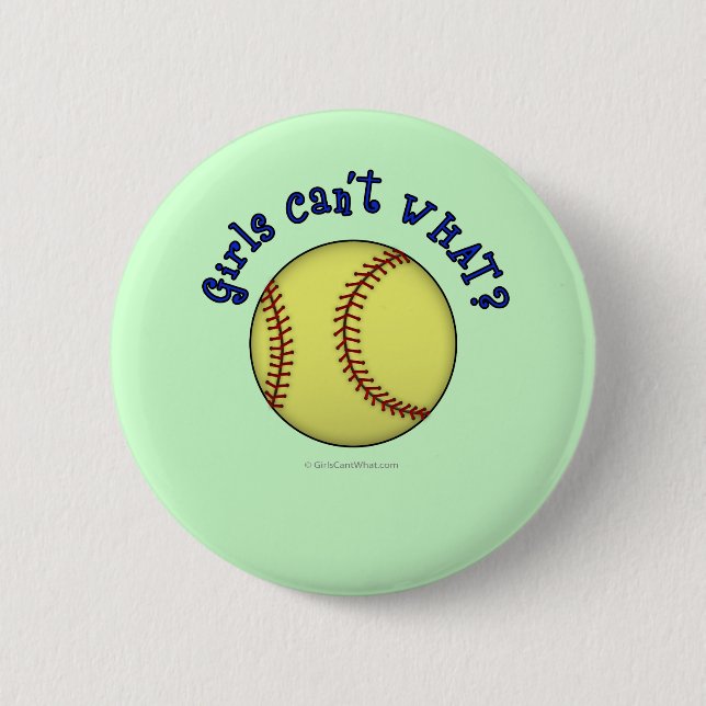 Softball-Blue 6 Cm Round Badge (Front)