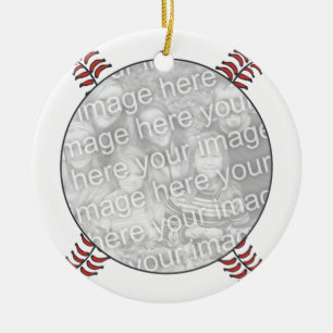 Softball Blue and White Frame Ornament