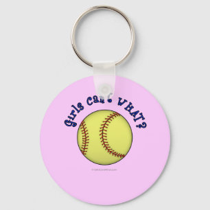 Softball-Blue Key Ring