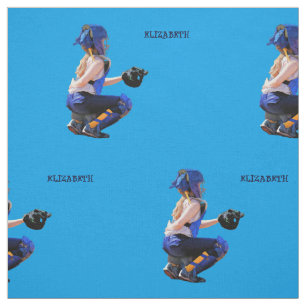 Softball Catcher And Stadium Painting Fabric