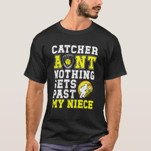 Softball Catcher Aunt Proud Aunt Of A Softball Cat T-Shirt