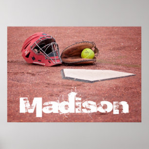 Softball Catcher Custom Poster