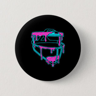 Softball Catcher Drip Ice Cream Mask Sprinkles Gam 6 Cm Round Badge