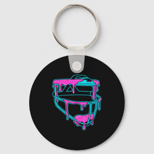 Softball Catcher Drip Ice Cream Mask Sprinkles Gam Key Ring