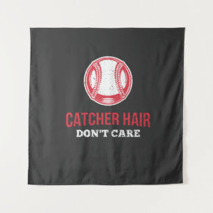 Softball - Catcher Hair Don't Care Tapestry