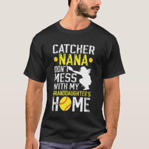 Softball Catcher Nana Funny Nana of A Softball Cat T-Shirt