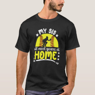Softball Catcher Sister Funny Sister of A Softball T-Shirt