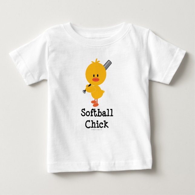 Softball Chick Baby Long Sleeve T shirt (Front)