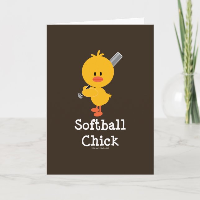 Softball Chick Greeting Card (Front)