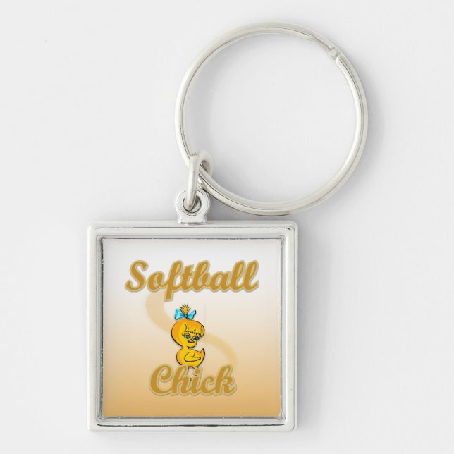 Softball  Chick Key Ring (Front)