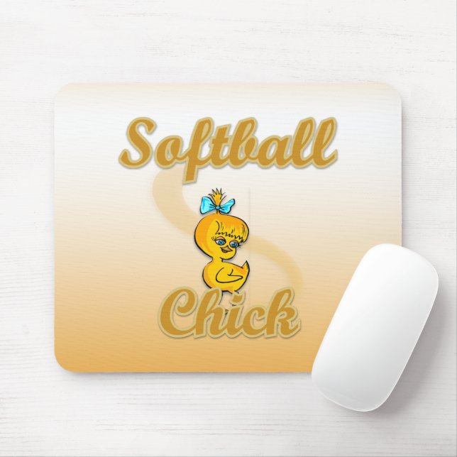 Softball  Chick Mouse Pad (With Mouse)