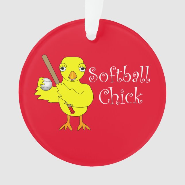 Softball Chick  Ornament (Front)