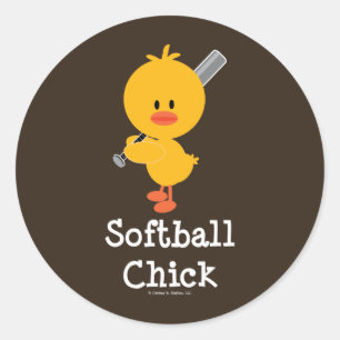 Softball Chick Stickers