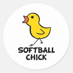 Softball Chick Stickers