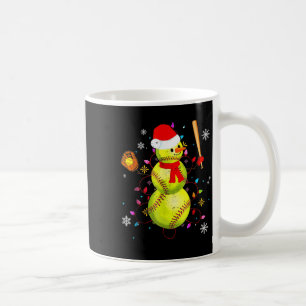 Softball Christmas Funny Softball Snowman Xmas  Coffee Mug