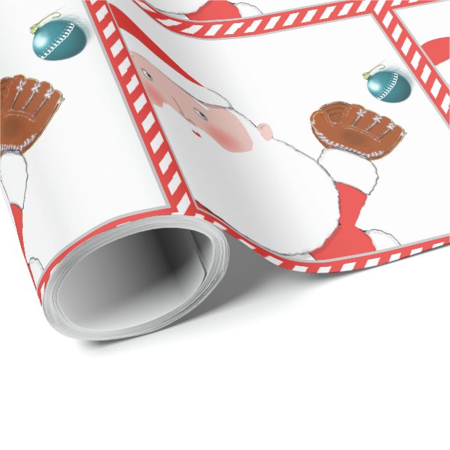 Softball Christmas Gift Wrapping Paper (Roll Corner)
