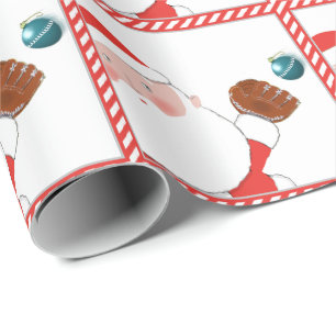 Softball Christmas Gift Wrapping Paper