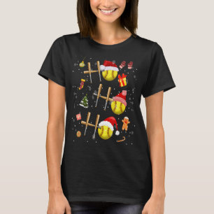 Softball Christmas Ho Ho Ho Santa Balls Girls Boy T-Shirt