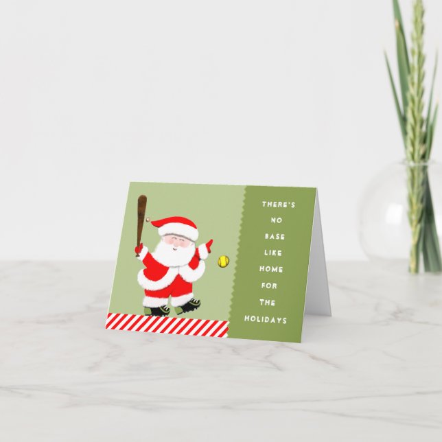 Softball Christmas Holiday Card (Front)