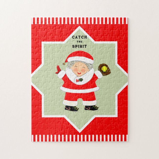 Softball Christmas Jigsaw Puzzle (Vertical)