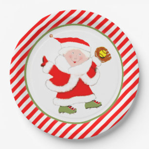 Softball Christmas Party Paper Plate