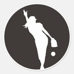 softball Circle Pitcher Classic Round Sticker