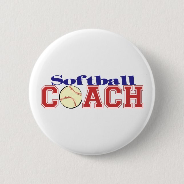 Softball Coach 6 Cm Round Badge (Front)