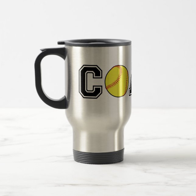 Softball coach commuter mug - a homerun gift idea! (Left)