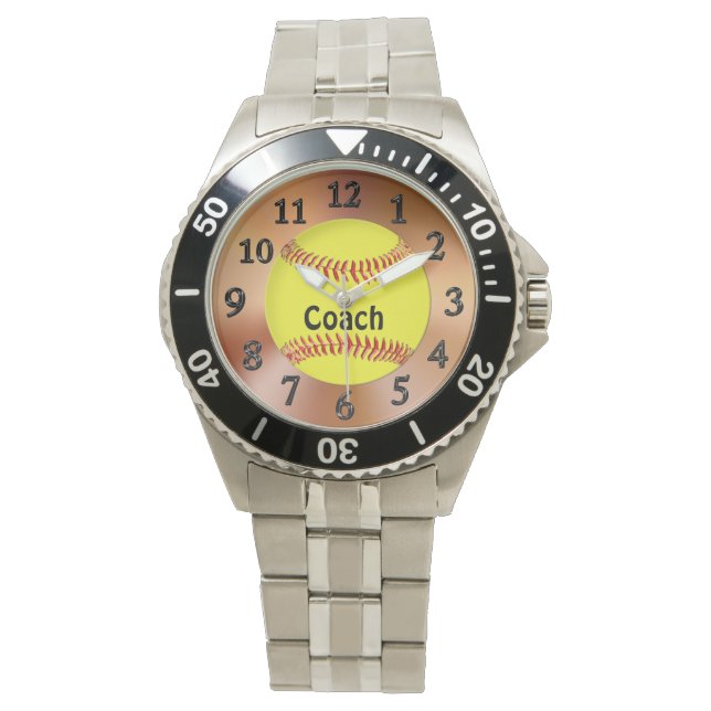 Softball Coach Gift Ideas Softball Watch w/ NAME (Front)