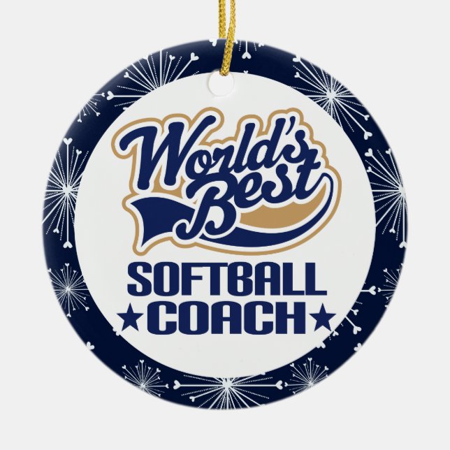 Softball Coach Gift Ornament (Front)