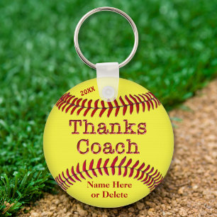 Softball Coach Gifts Ideas with NAME and YEAR Key Ring