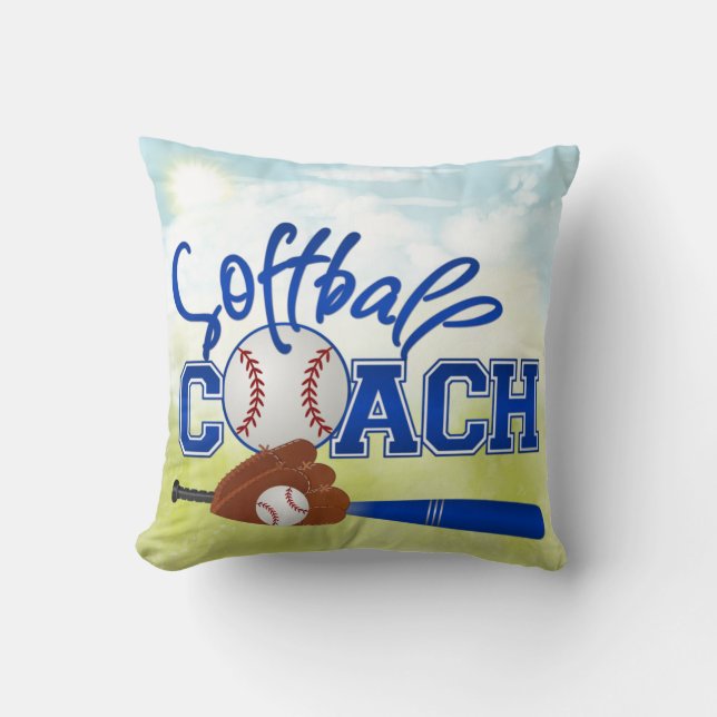 Softball Coach Pillow (Front)