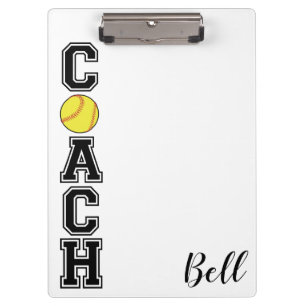 Softball coach sports team thank you gift clipboard