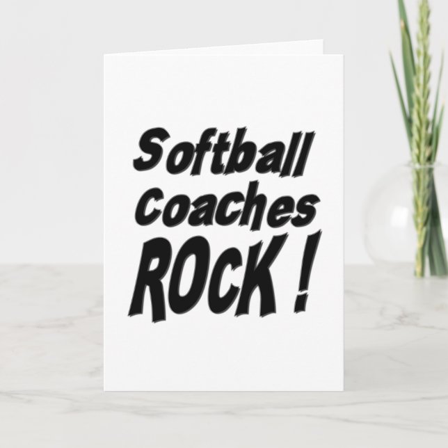 Softball Coaches Rock! Greeting Card (Front)