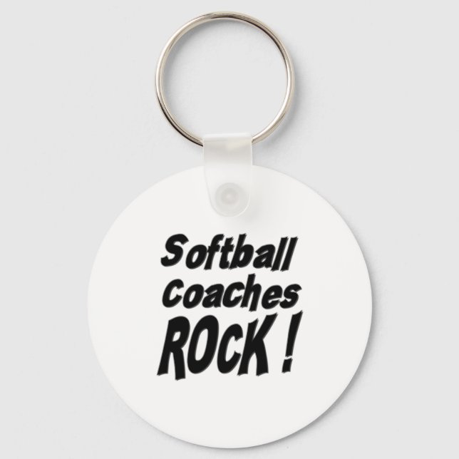 Softball Coaches Rock! Keychain (Front)