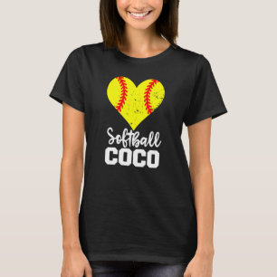 Softball Coco Softball Heart Grandma Coco T-Shirt