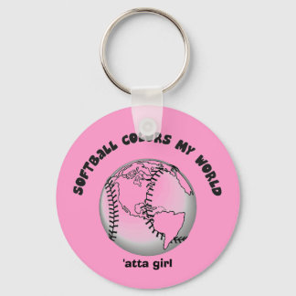 Softball Colours my World Key Ring