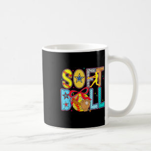 Softball Coquette Bow Game Day Baseball Fan Cheer Coffee Mug