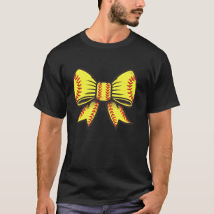 Softball Coquette Bow Soft Girl Era Baseball Siste T-Shirt